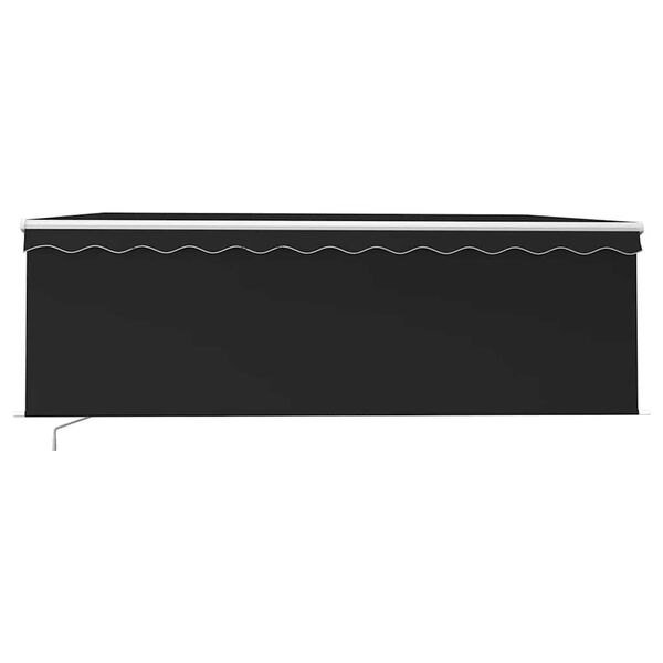 vidaXL Auvent manuel r&eacute;tractable avec store et LED 4,5x3 m Anthracite