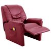 vidaXL Fauteuil de massage inclinable rouge bordeaux similicuir