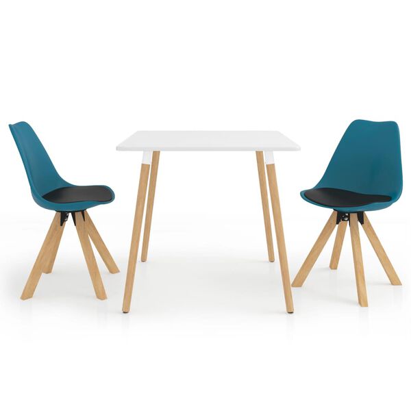 vidaXL Ensemble de salle &agrave; manger 3 pcs Noir et turquoise