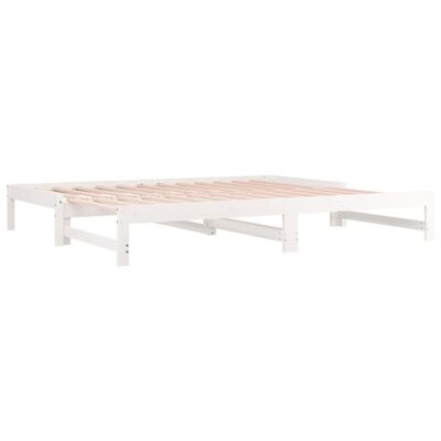 vidaXL Lit coulissant Blanc 2x(90x190) cm Bois de pin massif