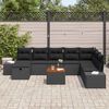 vidaXL Ensemble de canap&eacute; de jardin avec coussin 9 pcs Noir Poly rotin