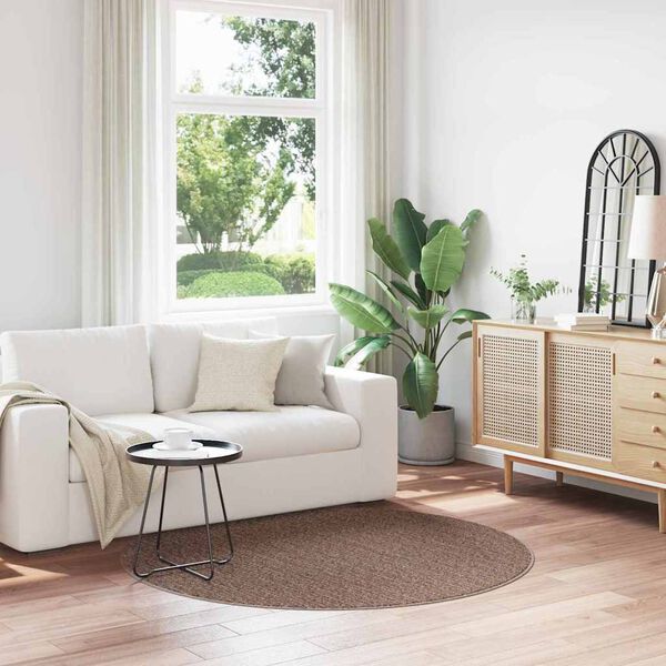 vidaXL Tapis Shaggy Anti-d&eacute;rapant Marron 160 x 160 cm PP