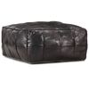 vidaXL Pouf 60 x 60 x 30 cm Noir Cuir v&eacute;ritable de ch&egrave;vre