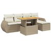 vidaXL Salon de jardin avec coussins 6 pcs beige r&eacute;sine tress&eacute;e