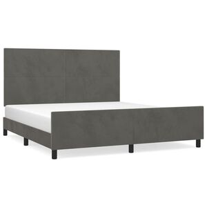 vidaXL Cadre de lit sans matelas gris fonc&eacute; velours