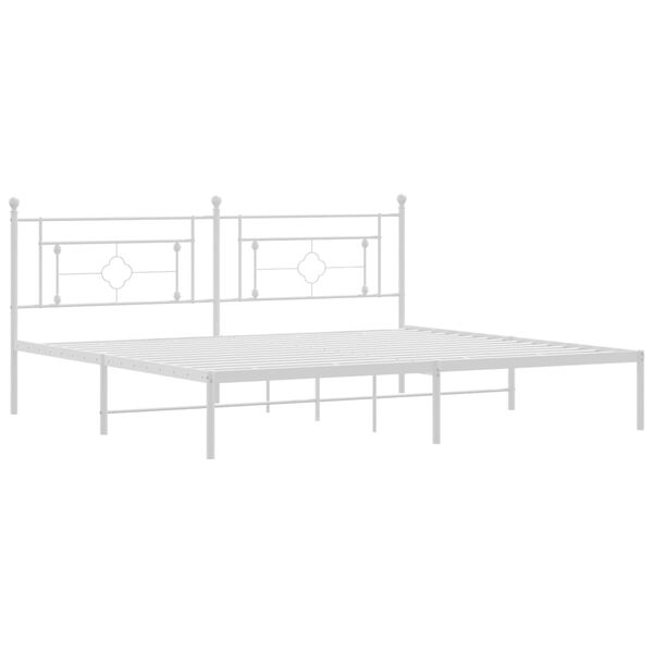 vidaXL Cadre de lit métal sans matelas et tête de lit blanc 193x203 cm
