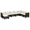 vidaXL Salon de jardin 8 pcs avec coussins noir r&eacute;sine tress&eacute;e