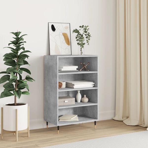 vidaXL Buffet haut gris b&eacute;ton 57x35x90 cm bois d'ing&eacute;nierie