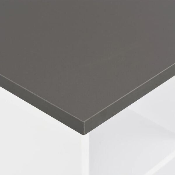 vidaXL Table de bar Blanc et gris anthracite 60x60x110 cm
