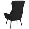 vidaXL Chaise de relaxation avec tabouret Noir Tissu