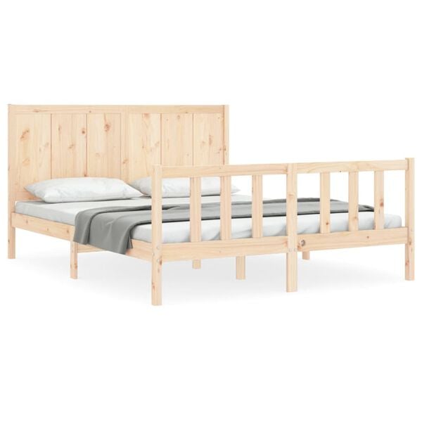vidaXL Cadre de lit sans matelas bois de pin massif