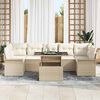 vidaXL Ensemble de canap&eacute; de jardin 8 pcs Beige Poly Rattan