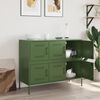 vidaXL Buffet vert olive 100,5x39x79 cm acier