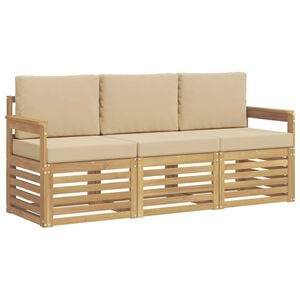 vidaXL Ensembles de canap&eacute;s 3 pc Blanc et Beige Polyester