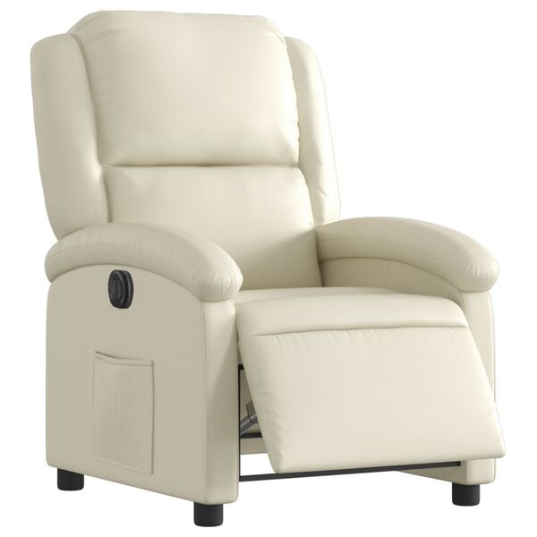 vidaXL Fauteuil inclinable &eacute;lectrique Cr&egrave;me Similicuir
