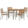 vidaXL Ensemble de salle &agrave; manger pour jardin 5 pc Gris et marron