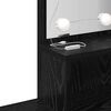 vidaXL Ensemble de table de maquillage LED avec porte 2 pcs Ch&ecirc;ne noir