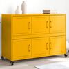 vidaXL Buffet jaune moutarde 100,5x39x72 cm acier