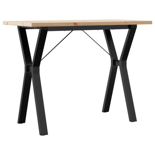 vidaXL Table &agrave; manger cadre en Y 100x50x75,5 cm bois pin massif acier