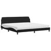 vidaXL Lit avec matelas Dover noir et blanc 200x200 cm similicuir