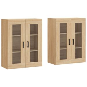 vidaXL Armoires murales 2 pcs ch&ecirc;ne sonoma bois d'ing&eacute;nierie
