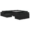 vidaXL Salon de jardin 10 pcs avec coussins R&eacute;sine tress&eacute;e Noir