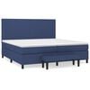 vidaXL Sommier &agrave; lattes de lit avec matelas Bleu 200x200 cm Tissu