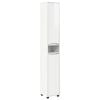 vidaXL Cabinet de salle de bain Blanc brillant 30,5 x 30 x 195 cm