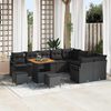 vidaXL Ensemble de canapé de jardin 12 pcs Noir Poly rotin