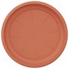 vidaXL Plateau &agrave; fleurs rond 24 pcs Rouge brique &Oslash; 14 x 2 cm Plastique