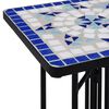 vidaXL Table de bistro mosa&iuml;que bleu et blanc C&eacute;ramique