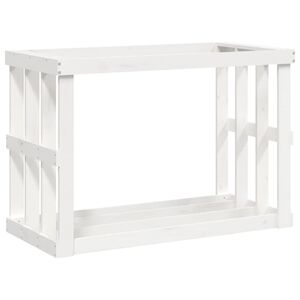 vidaXL Porte-b&ucirc;ches d&rsquo;ext&eacute;rieur Blanc 108x52x74 cm Bois massif de pin