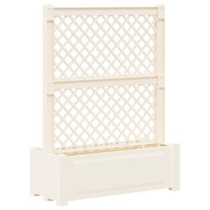 vidaXL Grand pot avec trellis Blanc 99,5 x 43 x 133,5 PP