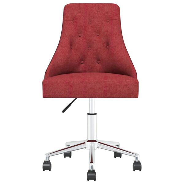 vidaXL Chaise pivotante de bureau Rouge bordeaux Tissu
