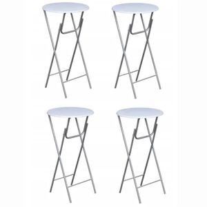 vidaXL Table de bar 4 pcs avec dessus de table en MDF Blanc