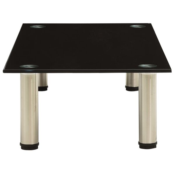 vidaXL Meuble TV Noir 80x35x17 cm Verre tremp&eacute;