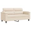 vidaXL Canap&eacute; &agrave; 2 places Beige 140 cm Tissu microfibre