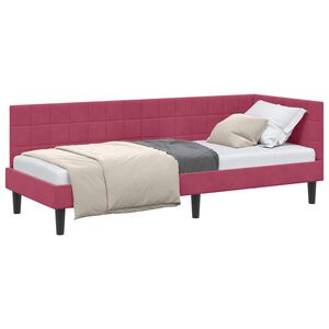vidaXL Cadre de lit d'angle Bordeaux 80 x 200 cm Velours