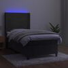 vidaXL Sommier &agrave; lattes de lit et matelas et LED Gris fonc&eacute; 90x190cm