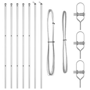 vidaXL Poteaux de clôture 7 pcs Argent Ø32mm 190 cm Acier galvanisé