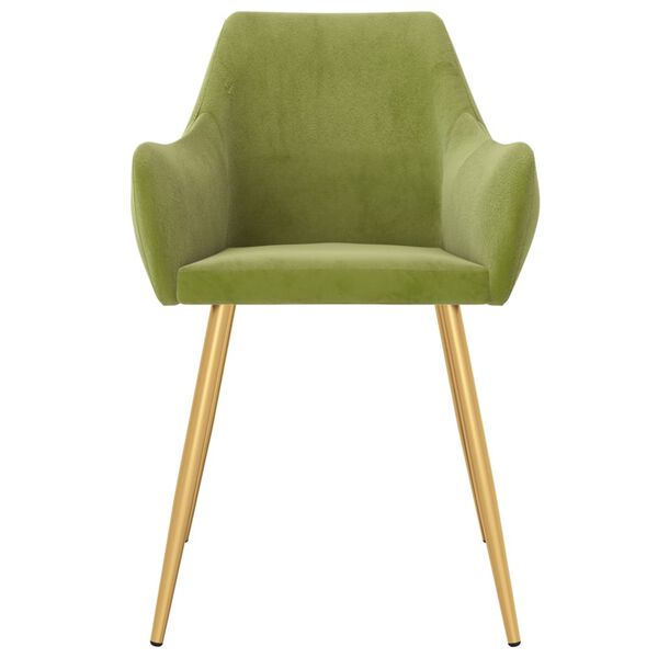 vidaXL Chaises &agrave; manger lot de 6 vert clair velours