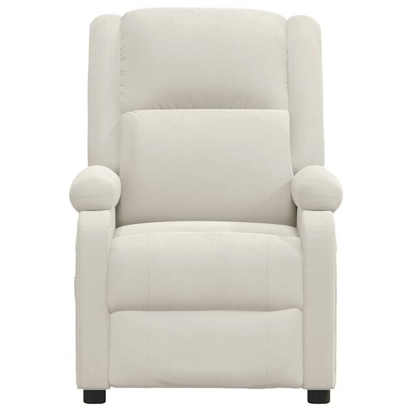 vidaXL Fauteuil de massage Cr&egrave;me Velours