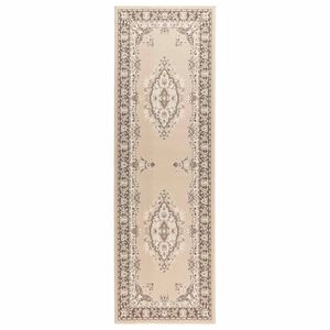 vidaXL Tapis Couloir FLORNES Tiss&eacute; Motif &eacute;cru 67 x 150 cm PP 7 mm