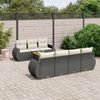 vidaXL Salon de jardin 8 pcs avec coussins noir r&eacute;sine tress&eacute;e