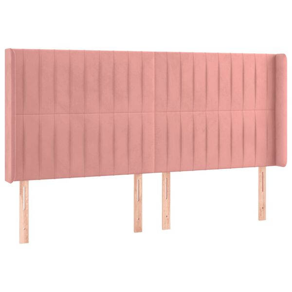 vidaXL T&ecirc;te de lit &agrave; LED Rose 183x16x118/128 cm Velours
