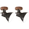 vidaXL Lampe murale industrielle/de plafond 2 pcs Noir 20x25 cm E27