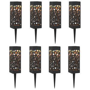 vidaXL Lampes solaires ext&eacute;rieures avec pique de sol 8 pc Blanc chaud
