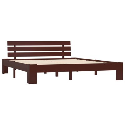 vidaXL Cadre de lit et tête de lit marron foncé 140x200 cm bois de pin