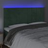 vidaXL T&ecirc;te de lit &agrave; LED Vert fonc&eacute; 180x5x118/128 cm Velours