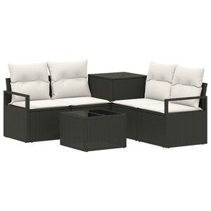 vidaXL Ensemble de Canap&eacute;s 6 pc Noir et blanc cr&egrave;me